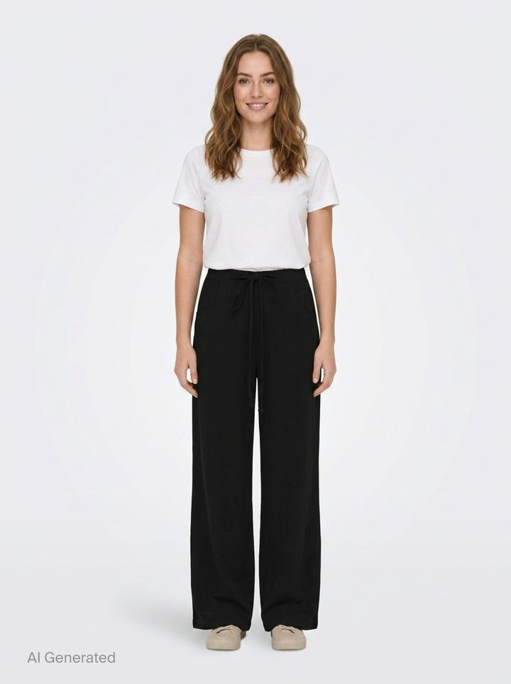 Wide Leg Drawstring Pants | Y's | Club21 - front