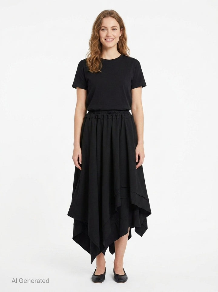 Asymmetric Moving Skirt | Yohji Yamamoto | Club21 - front