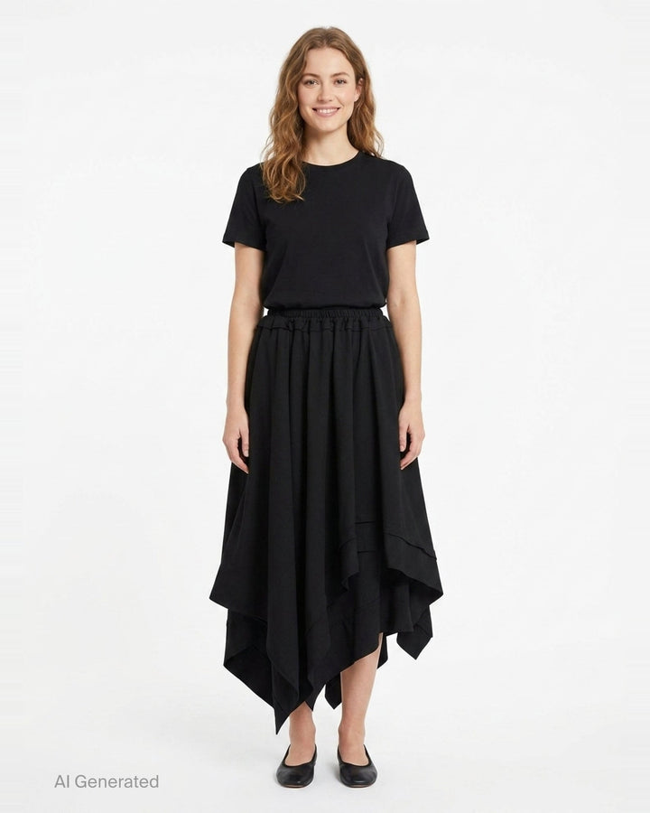 Asymmetric Moving Skirt | Yohji Yamamoto | Club21 - front