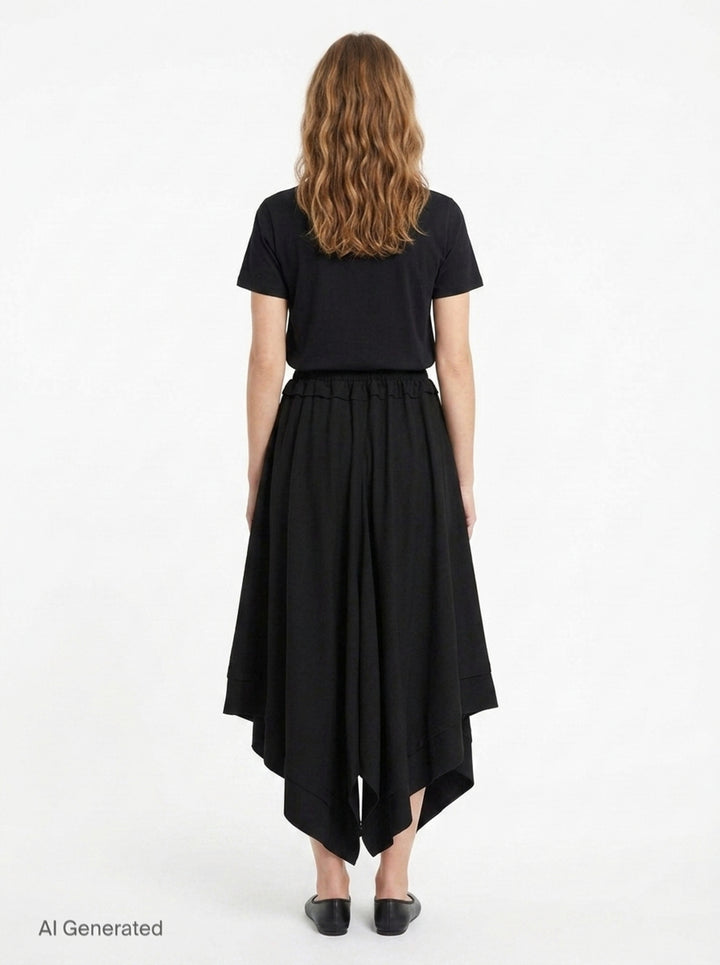 Asymmetric Moving Skirt | Yohji Yamamoto | Club21 - back