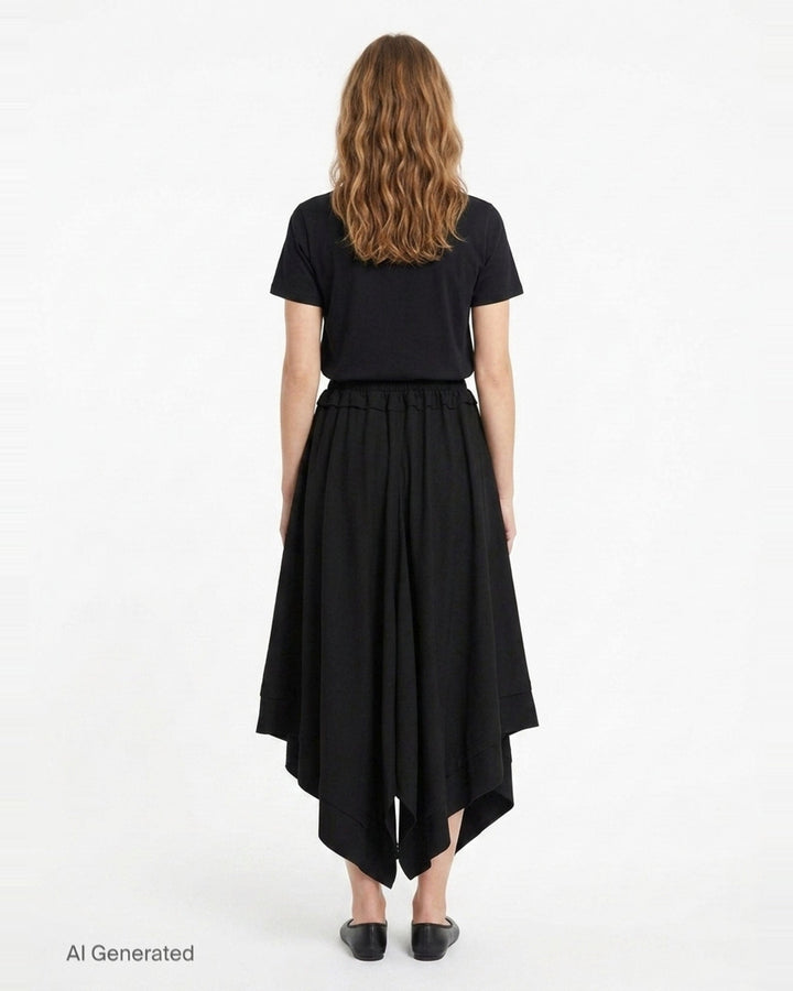 Asymmetric Moving Skirt | Yohji Yamamoto | Club21 - back