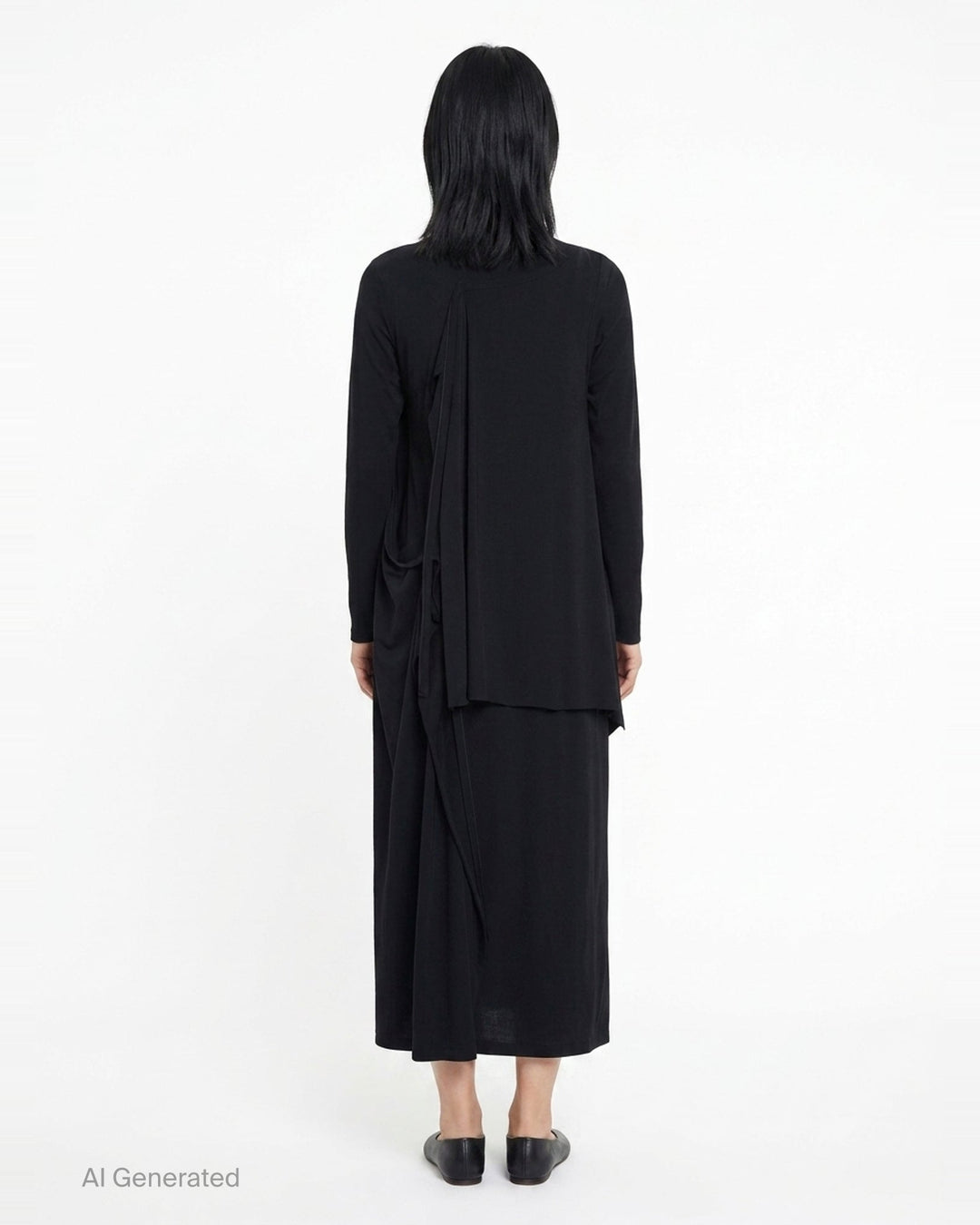 Binder Draped Dress | Yohji Yamamoto | Club21 - back