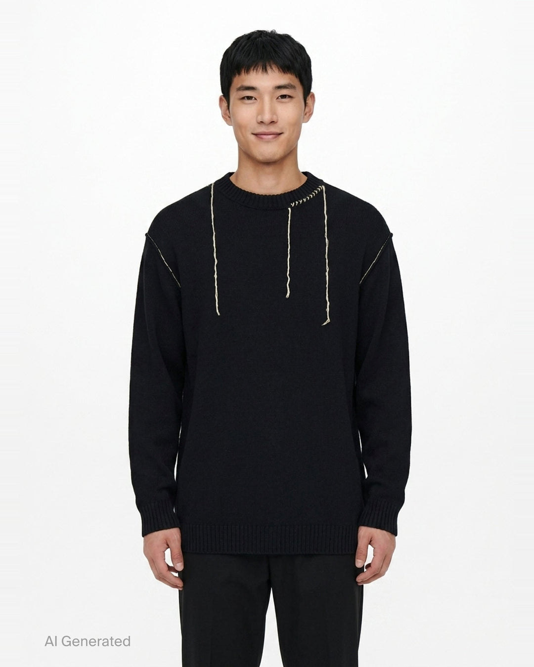Embroidery Round Neck Sweater | Yohji Yamamoto | Club21 - front