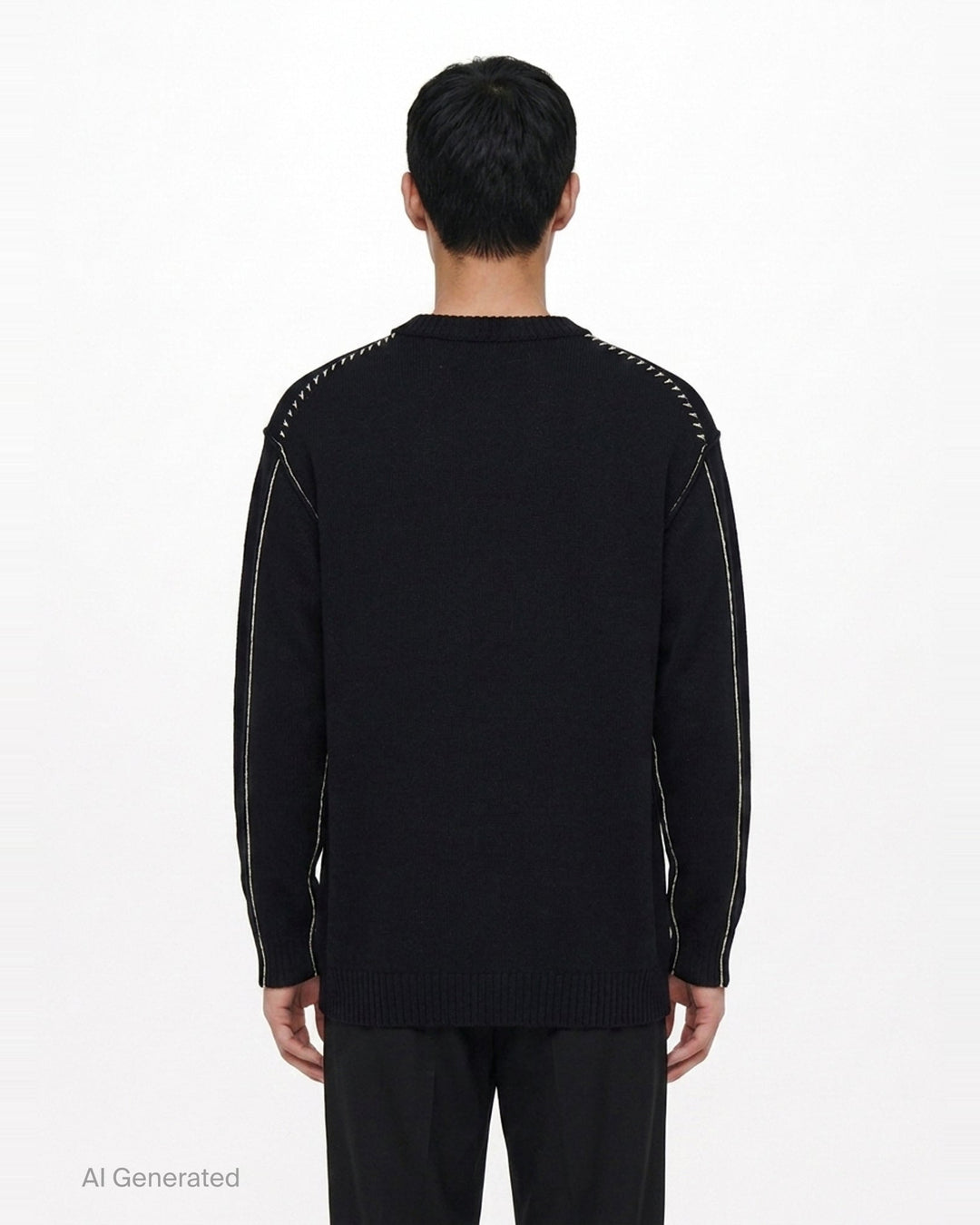 Embroidery Round Neck Sweater | Yohji Yamamoto | Club21 - back