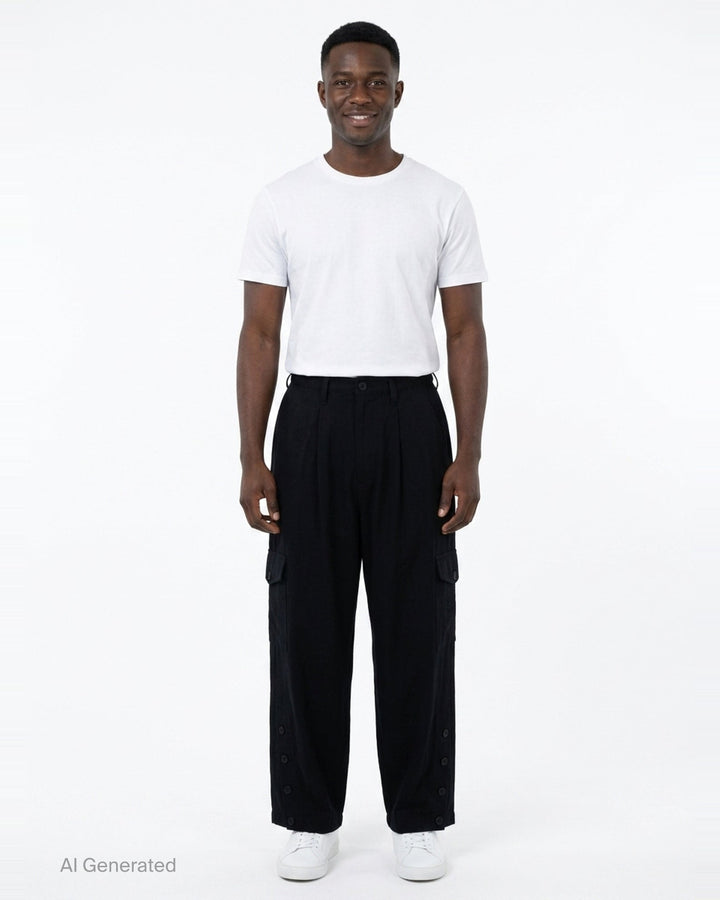 Hem Button Cargo Pants | Yohji Yamamoto | Club21 - front
