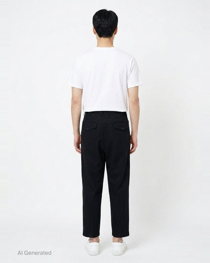 Hem Slit Button Pants | Yohji Yamamoto | Club21 - back