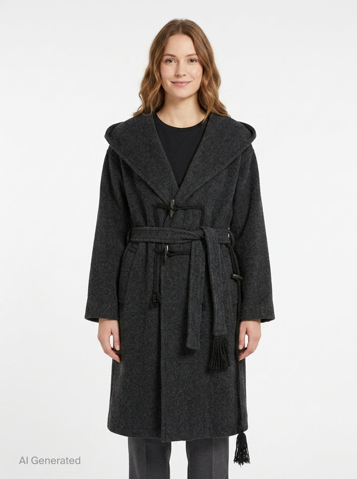 Hooded Duffle Coat | Yohji Yamamoto | Club21 - front