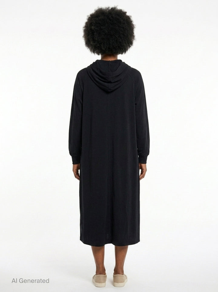 Hooded Raglan Sleeve Dress | Yohji Yamamoto | Club21 - back