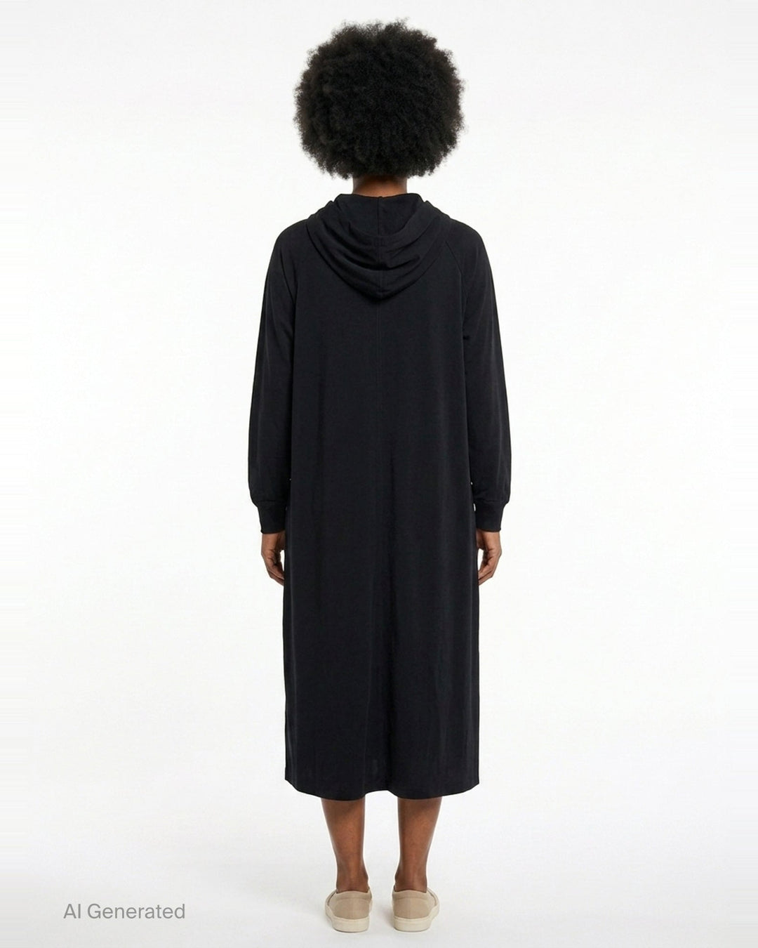 Hooded Raglan Sleeve Dress | Yohji Yamamoto | Club21 - back