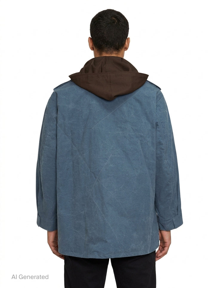 Hooded Stitch Blouson Coat | Yohji Yamamoto | Club21 - back