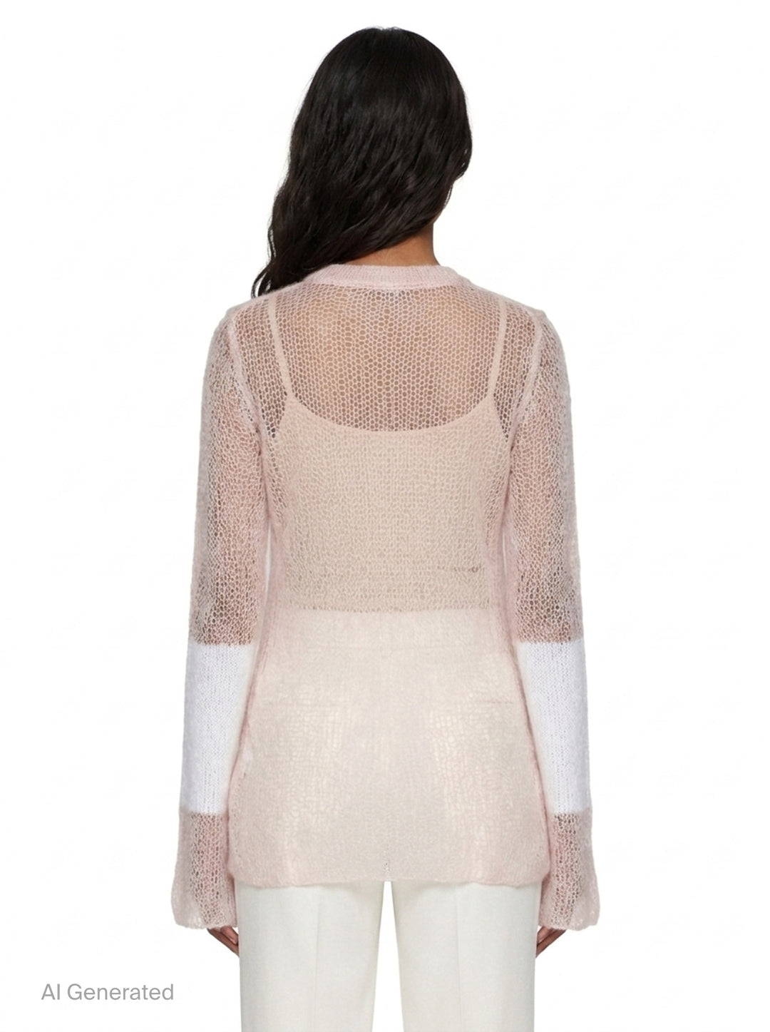Long Sleeve Open Knit Sweater | Yohji Yamamoto | Club21 - back