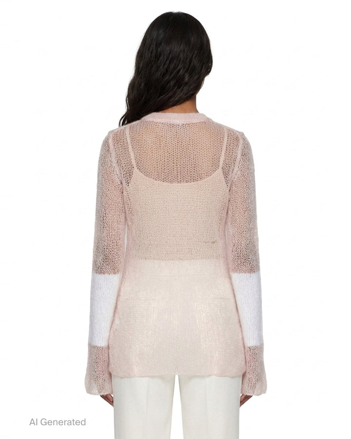 Long Sleeve Open Knit Sweater | Yohji Yamamoto | Club21 - back