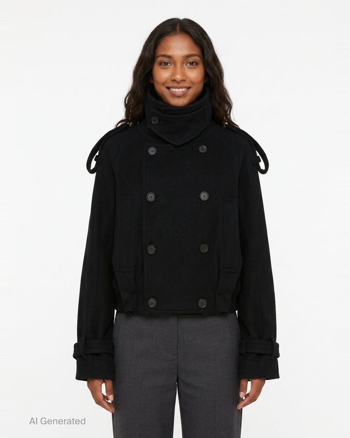 Short Trench Jacket | Yohji Yamamoto | Club21 - front