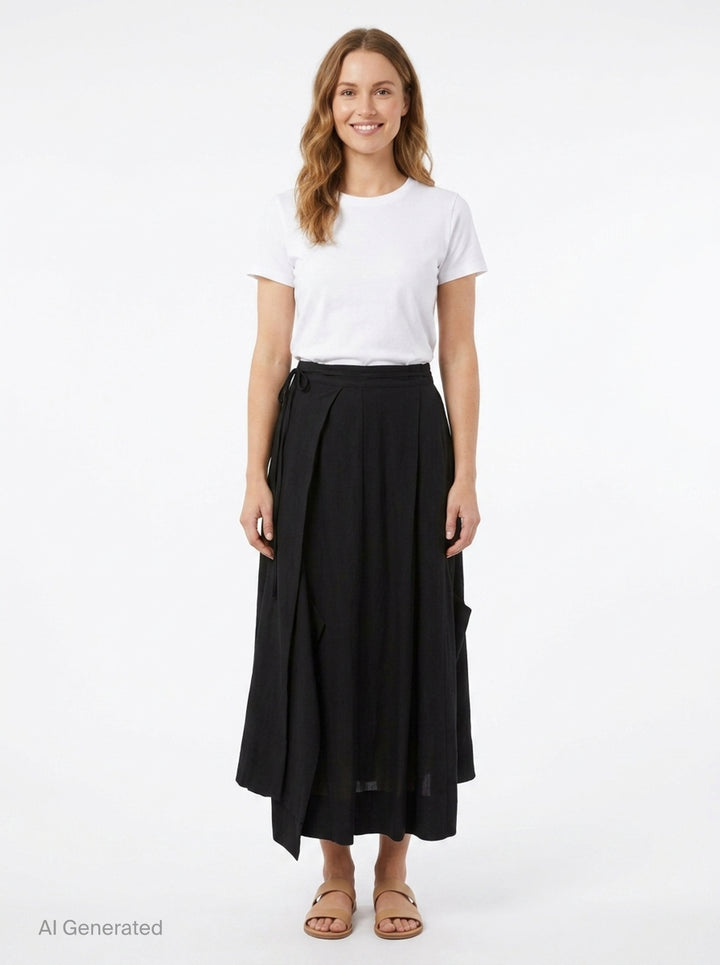 Unbalanced Tuck Skirt | Yohji Yamamoto | Club21 - front