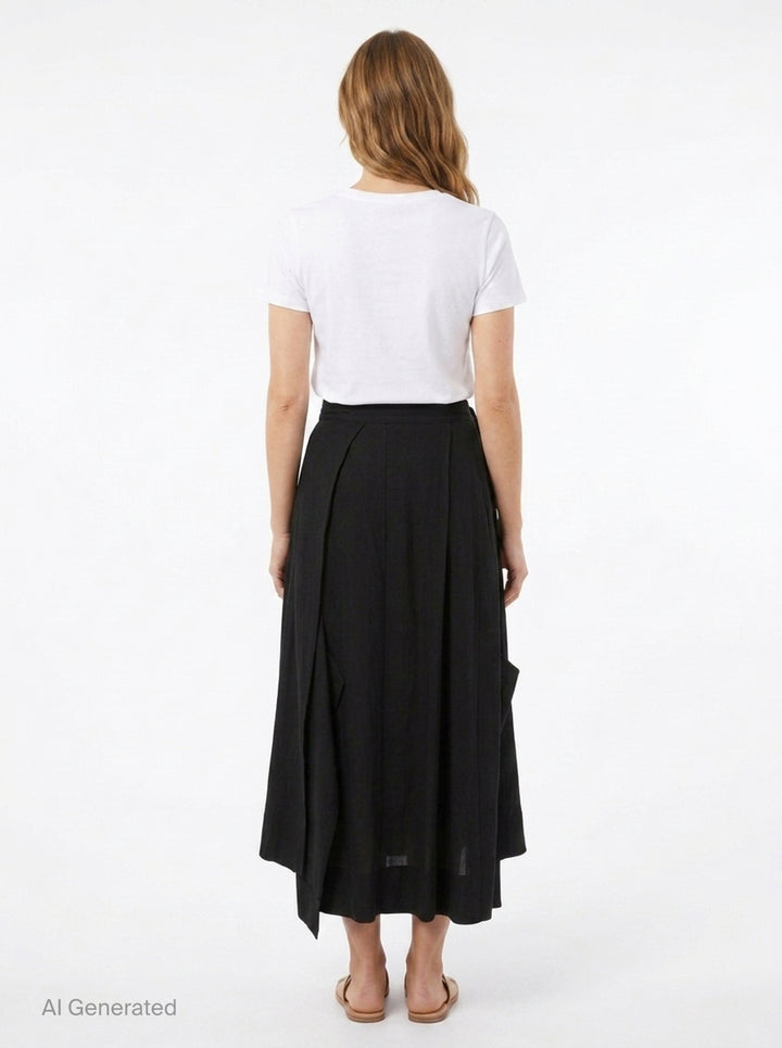 Unbalanced Tuck Skirt | Yohji Yamamoto | Club21 - back