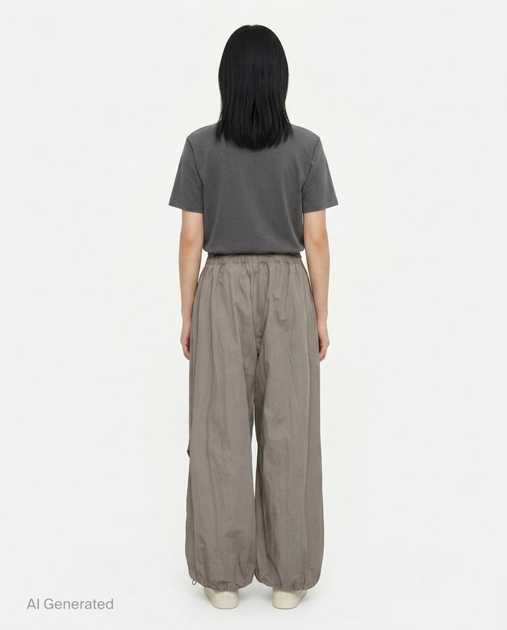 Wide Leg Parachute Pants | Yohji Yamamoto | Club21 - back