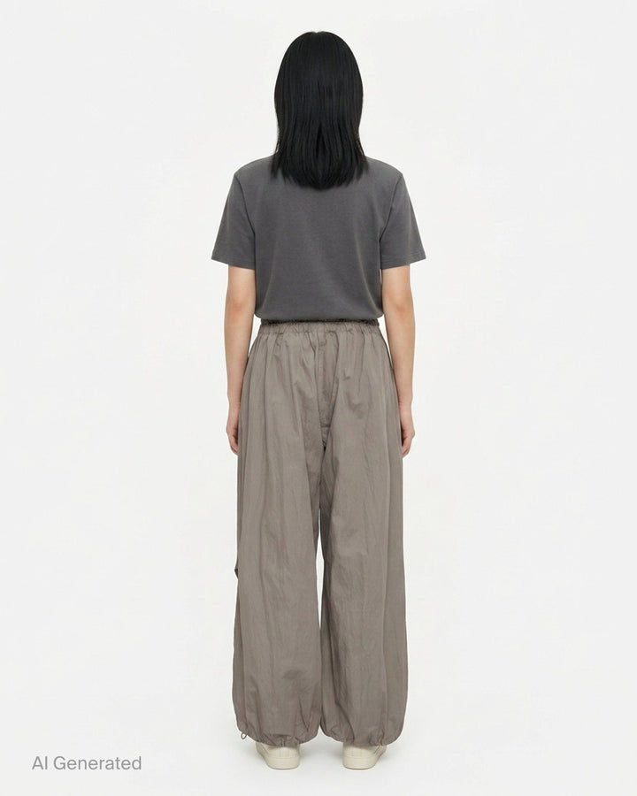 Wide Leg Parachute Pants | Yohji Yamamoto | Club21 - back
