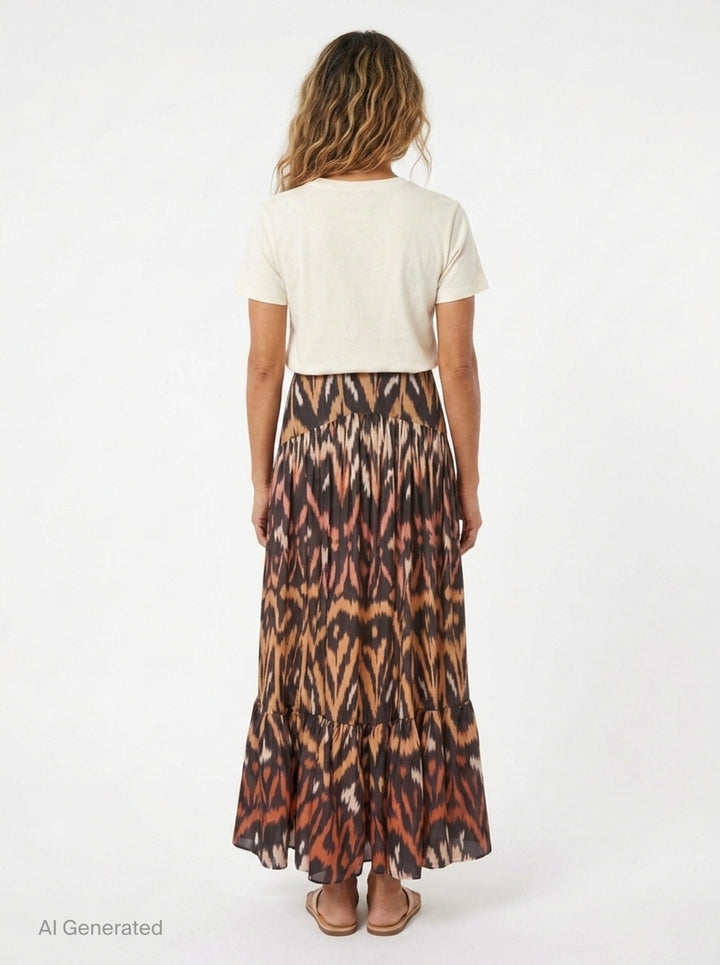 Aster Ikat Midi Skirt | Zimmermann | Club21 - back