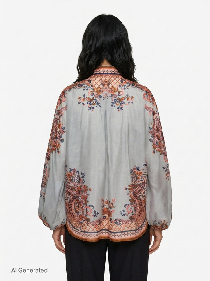 Aster Tie Neck Blouse | Zimmermann | Club21 - back
