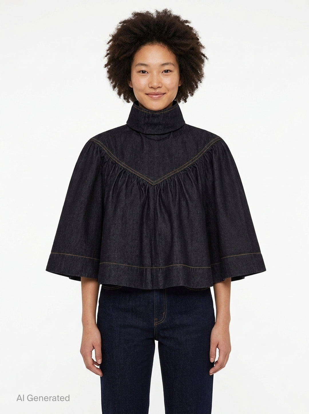 Denim Cape Top | Zimmermann | Club21 - front