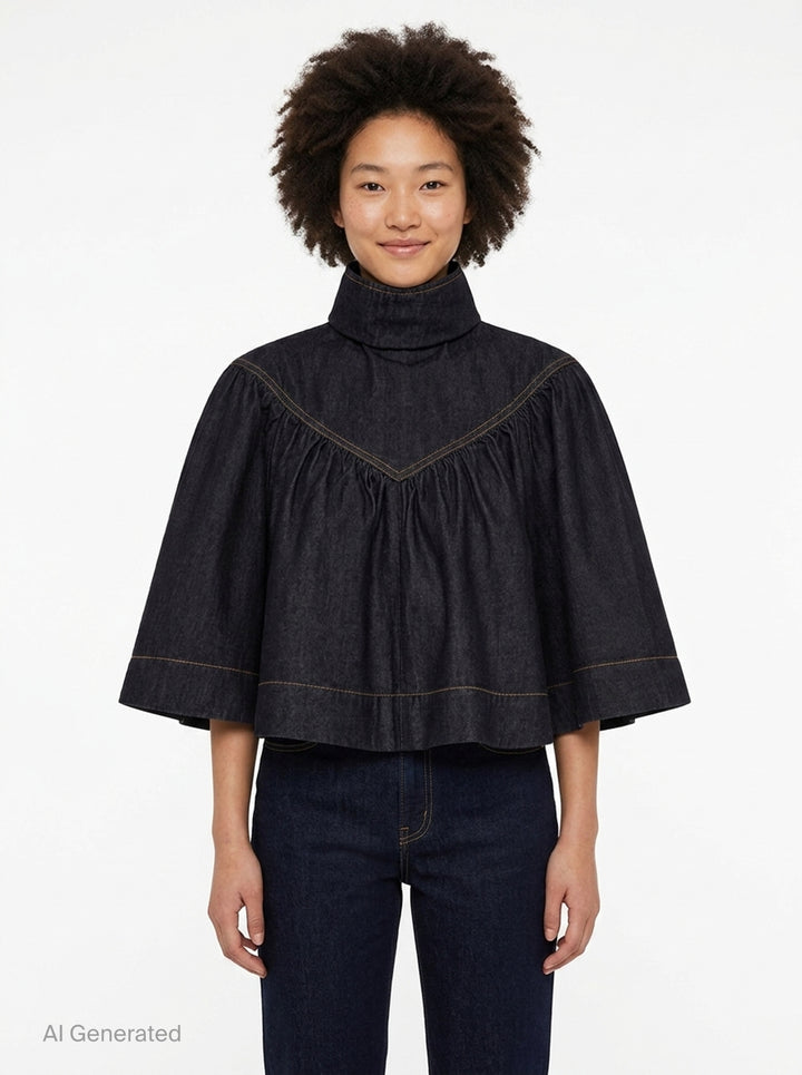 Denim Cape Top | Zimmermann | Club21 - front