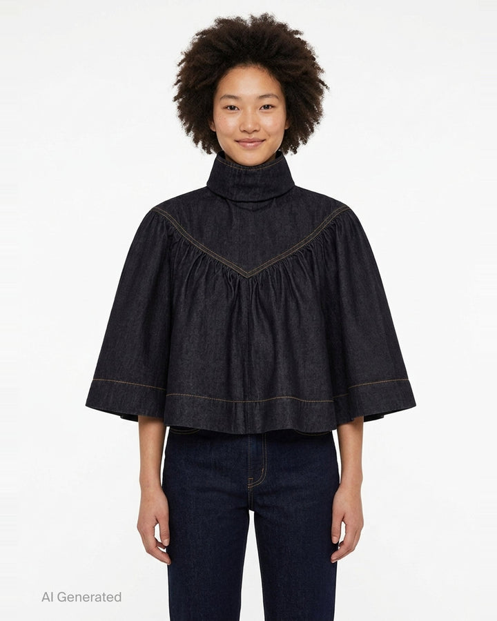 Denim Cape Top | Zimmermann | Club21 - front
