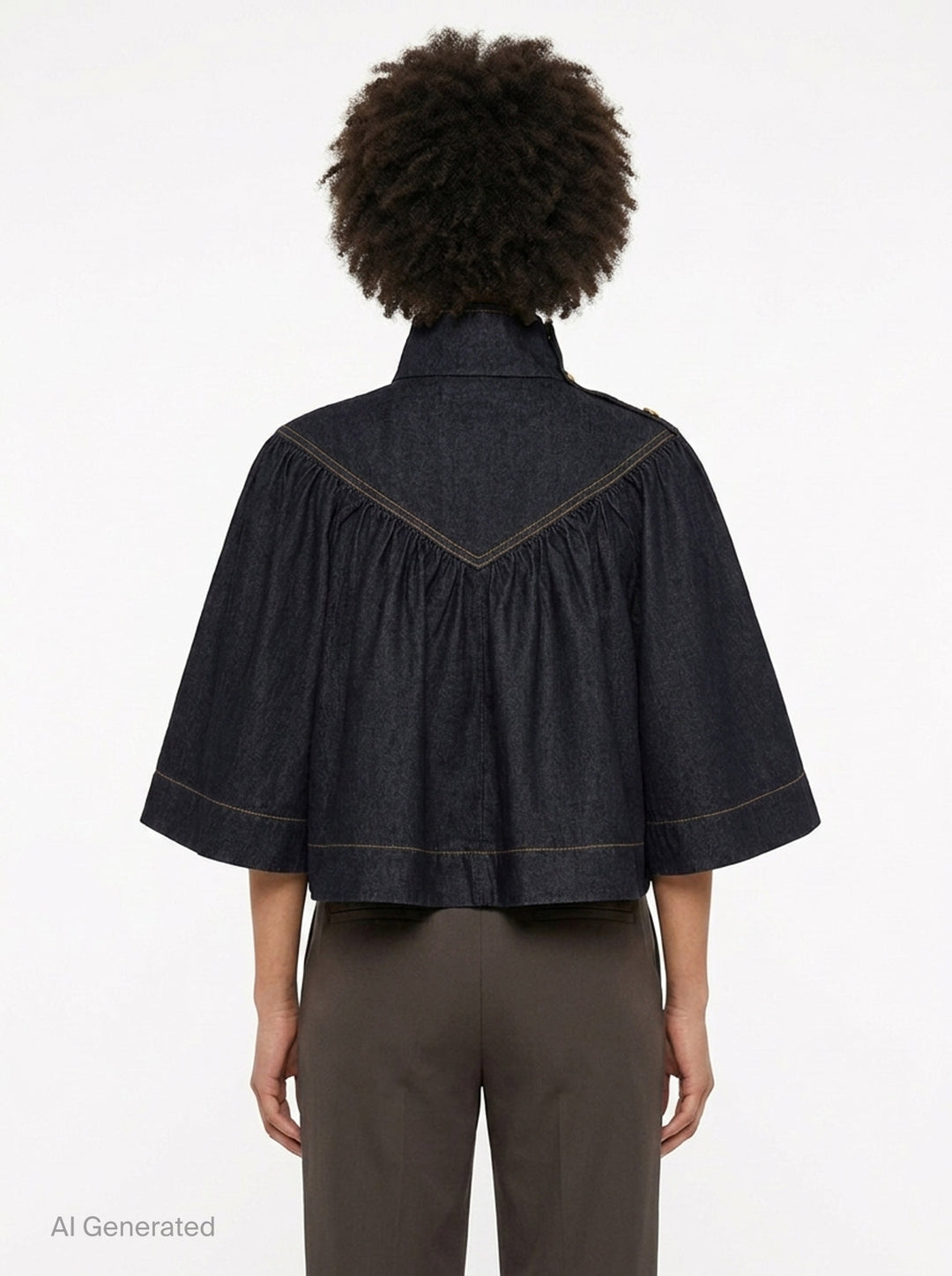 Denim Cape Top | Zimmermann | Club21 - back