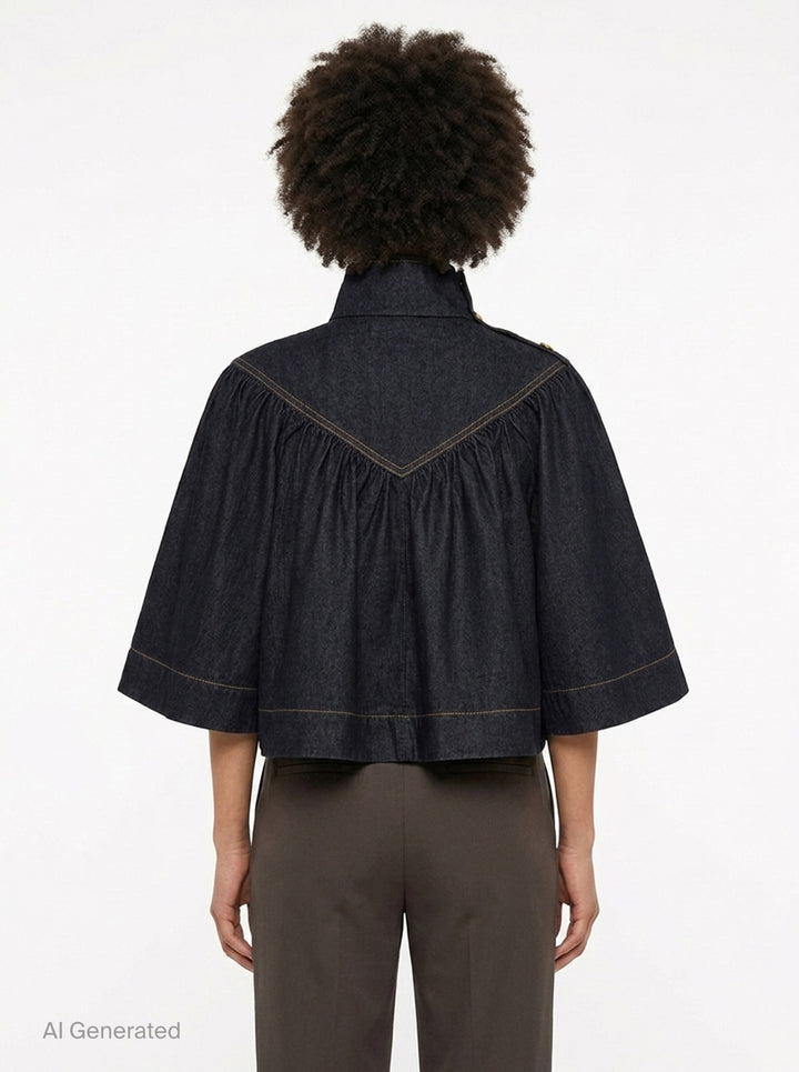 Denim Cape Top | Zimmermann | Club21 - back