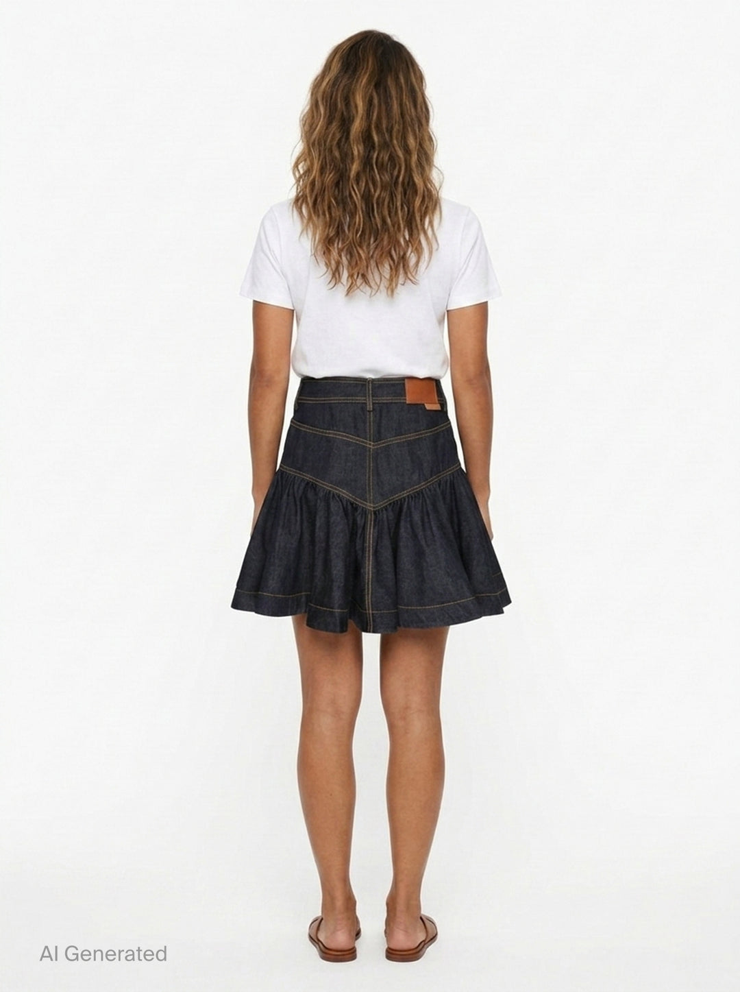Denim Frill Mini Skirt | Zimmermann | Club21 - back