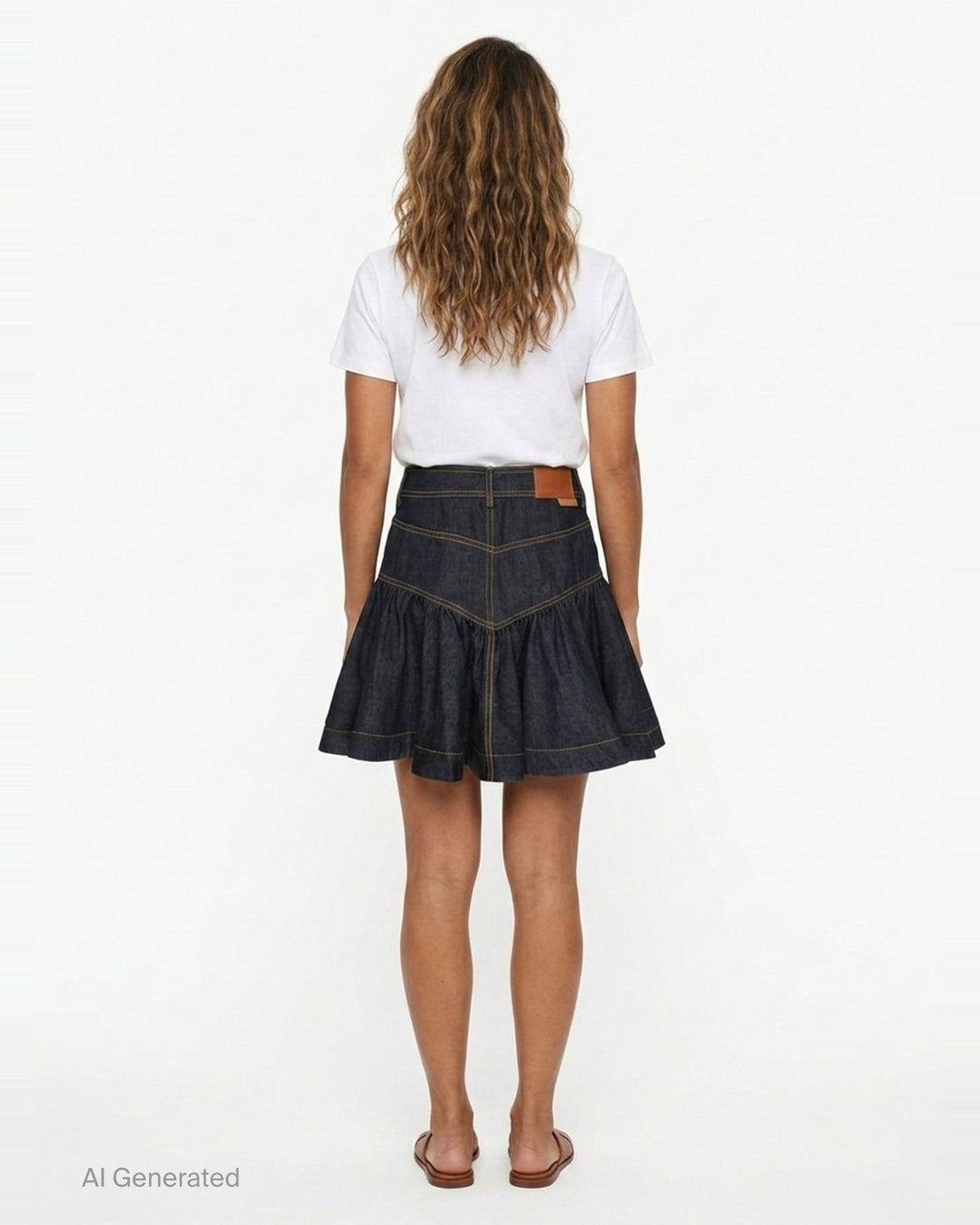 Denim Frill Mini Skirt | Zimmermann | Club21 - back