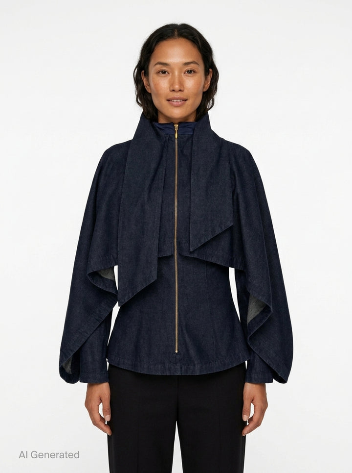Draped Denim Jacket | Zimmermann | Club21 - front