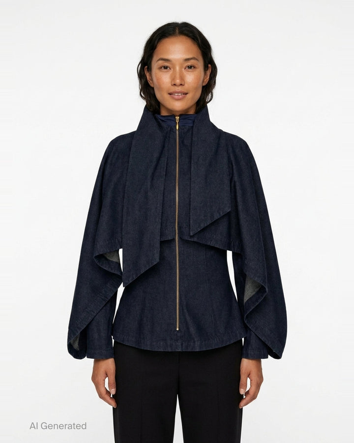 Draped Denim Jacket | Zimmermann | Club21 - front
