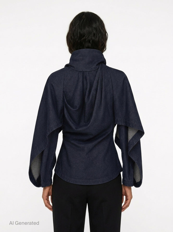 Draped Denim Jacket | Zimmermann | Club21 - back