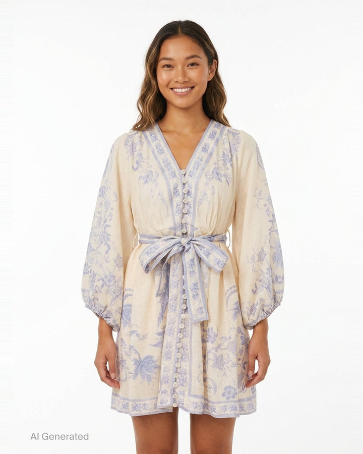 Indra Plunge Mini Dress | Zimmermann | Club21 - front
