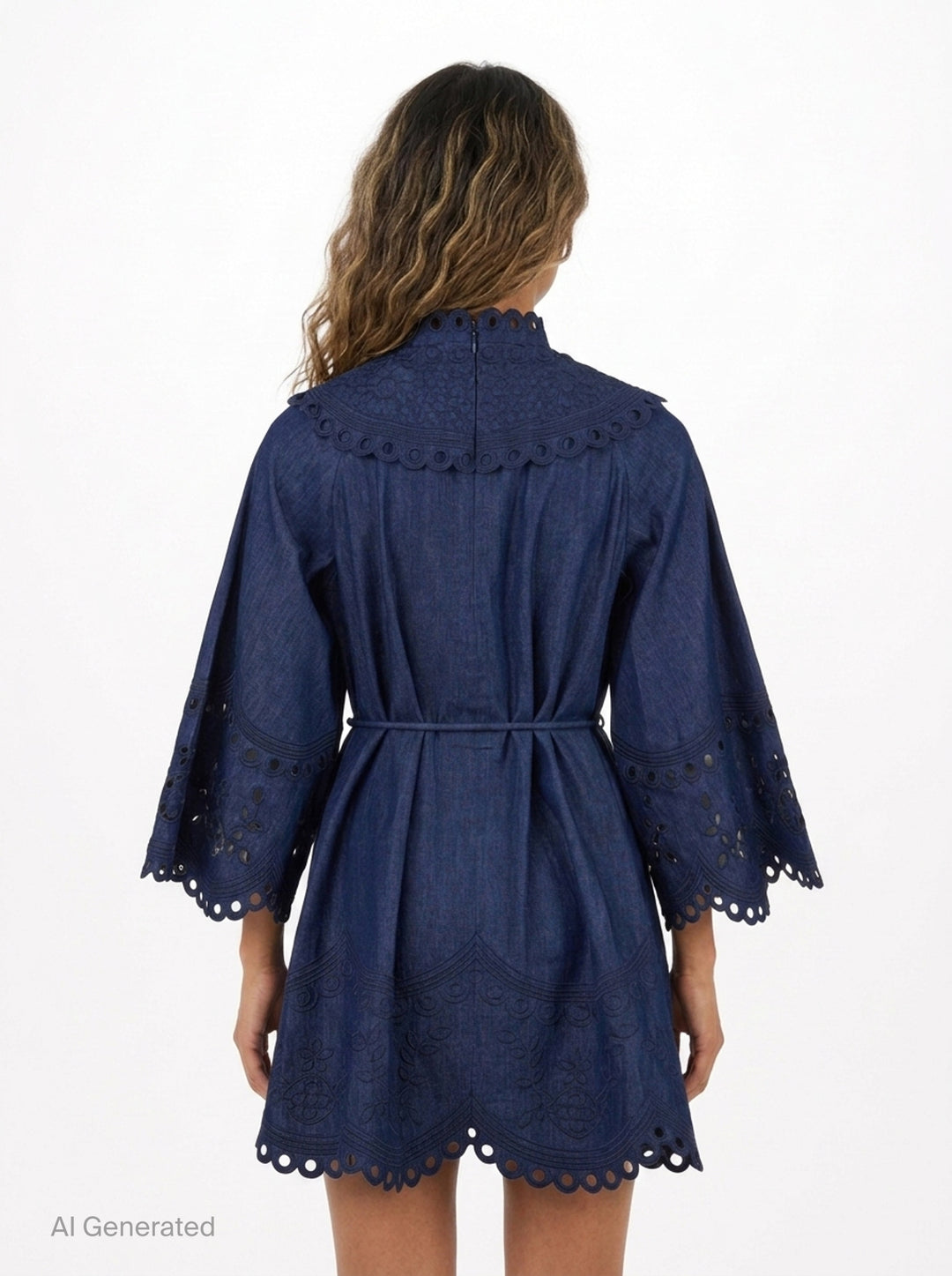 Mahon Broderie Denim Mini Dress | Zimmermann | Club21 - back