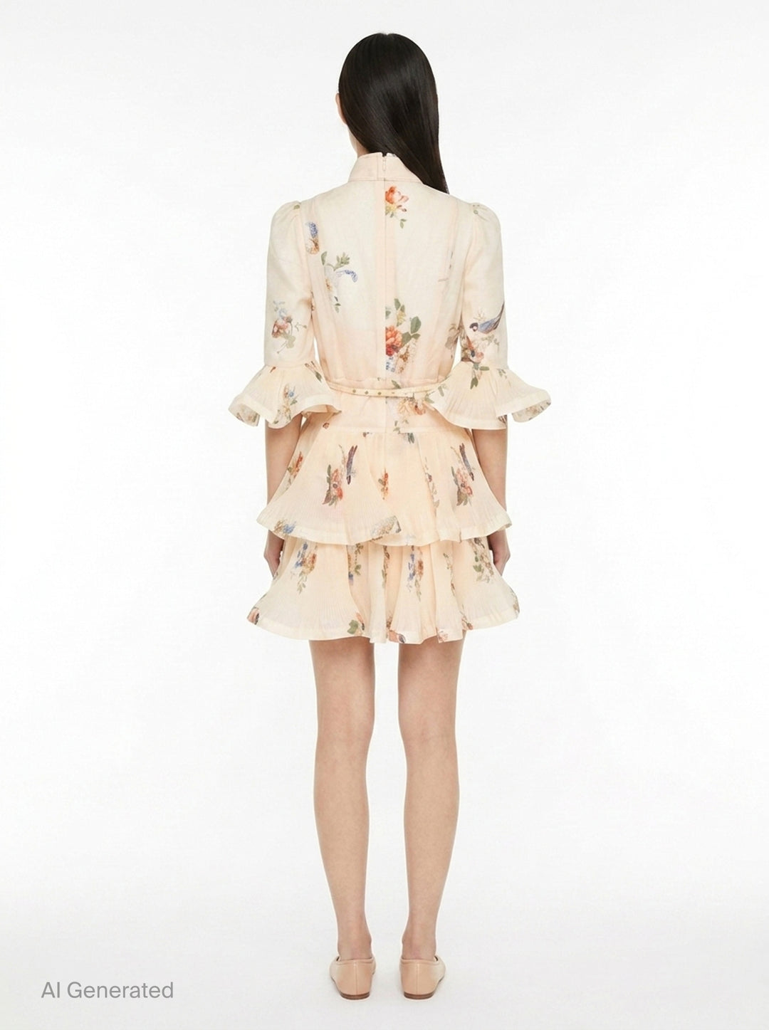 Pleated Floral Mini Dress | Zimmermann | Club21 - back