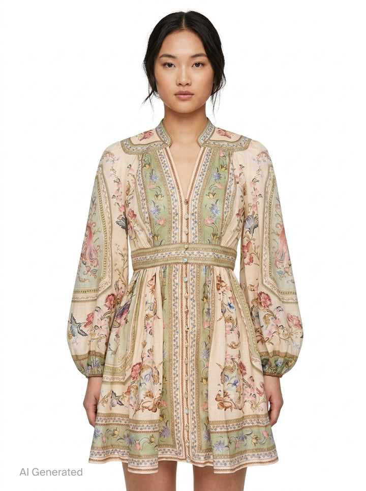 Roselight Plunge Mini Dress | Zimmermann | Club21 - front