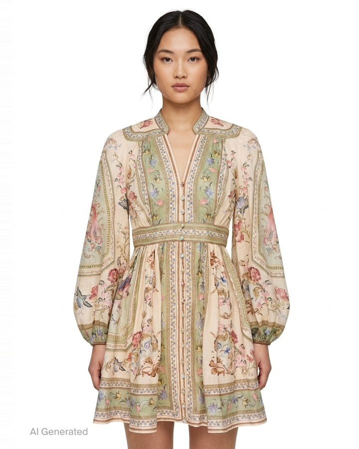 Roselight Plunge Mini Dress | Zimmermann | Club21 - front