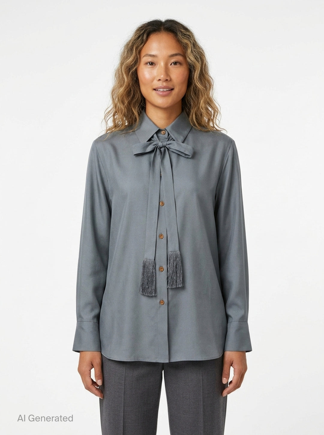 Tassel Tie Neck Blouse | Zimmermann | Club21 - front