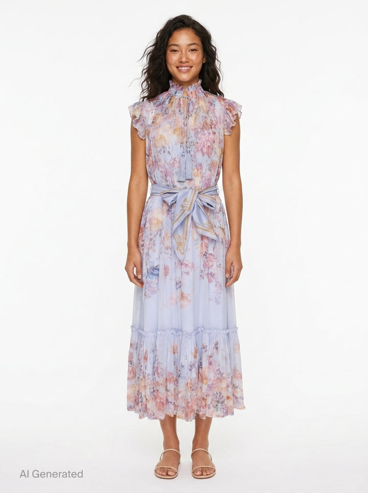 Valiant Flutter Midi Dress | Zimmermann | Club21 - front