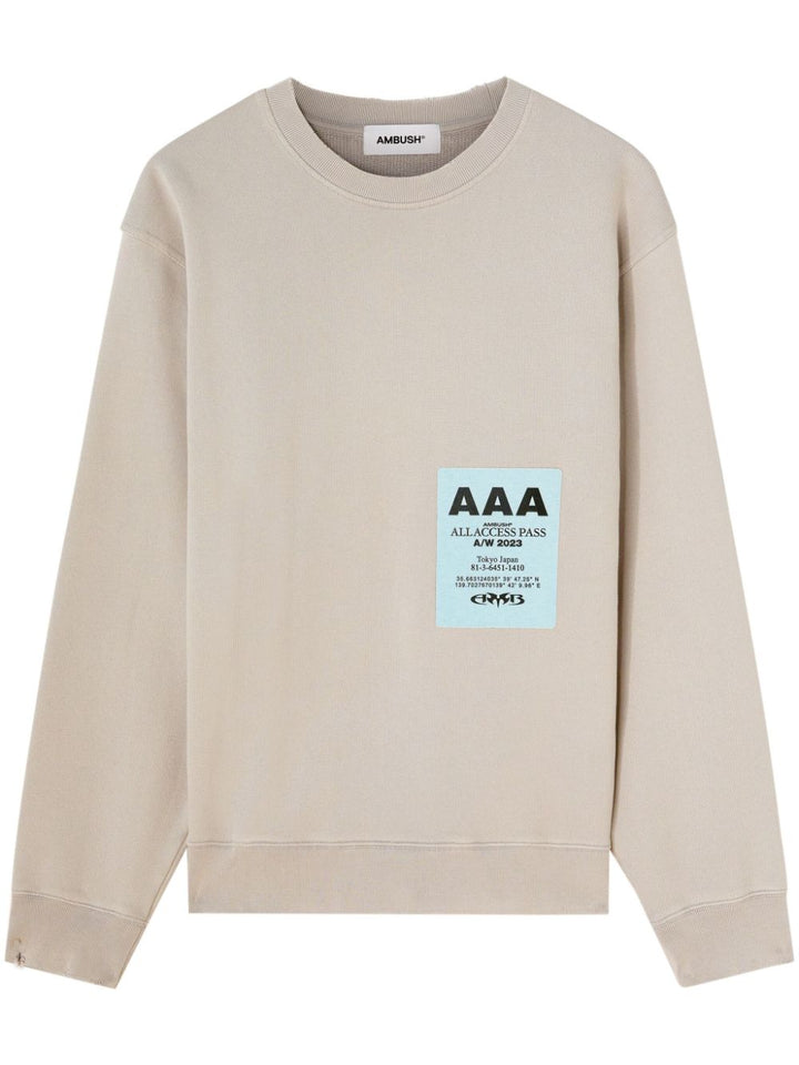 Pass Graphic Crewneck Alloy Sweatshirt