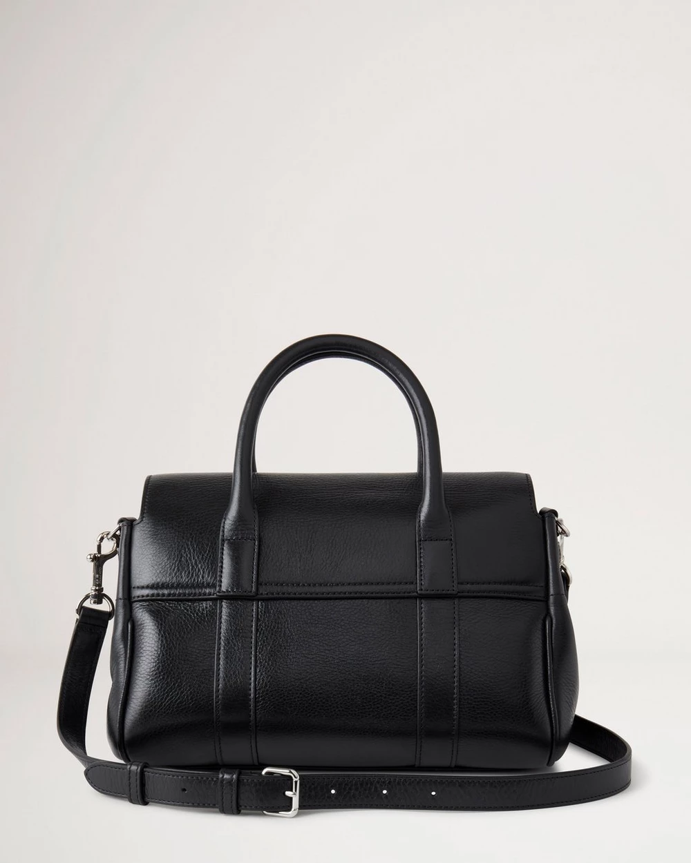 Bayswater Satchel Black High Shine Leather