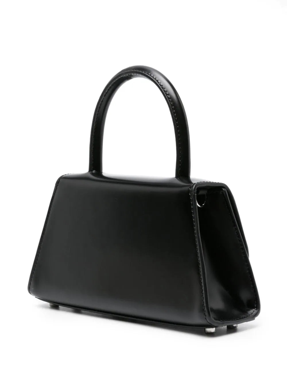 Black Leather Mini Bow Bag