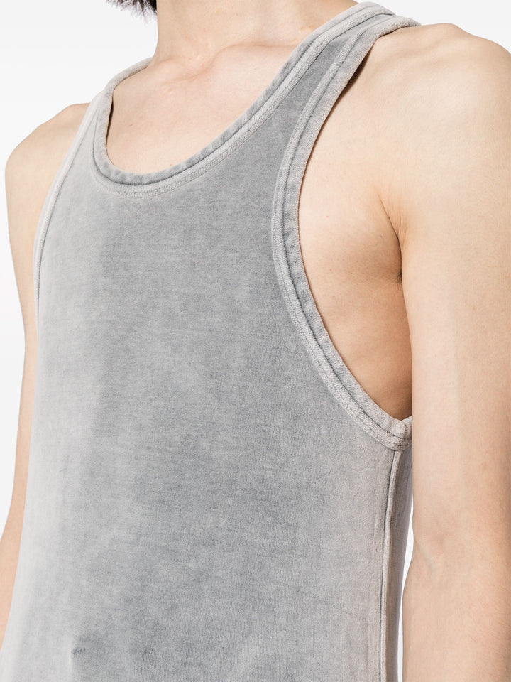 Crew Neck Tank Top In Velour