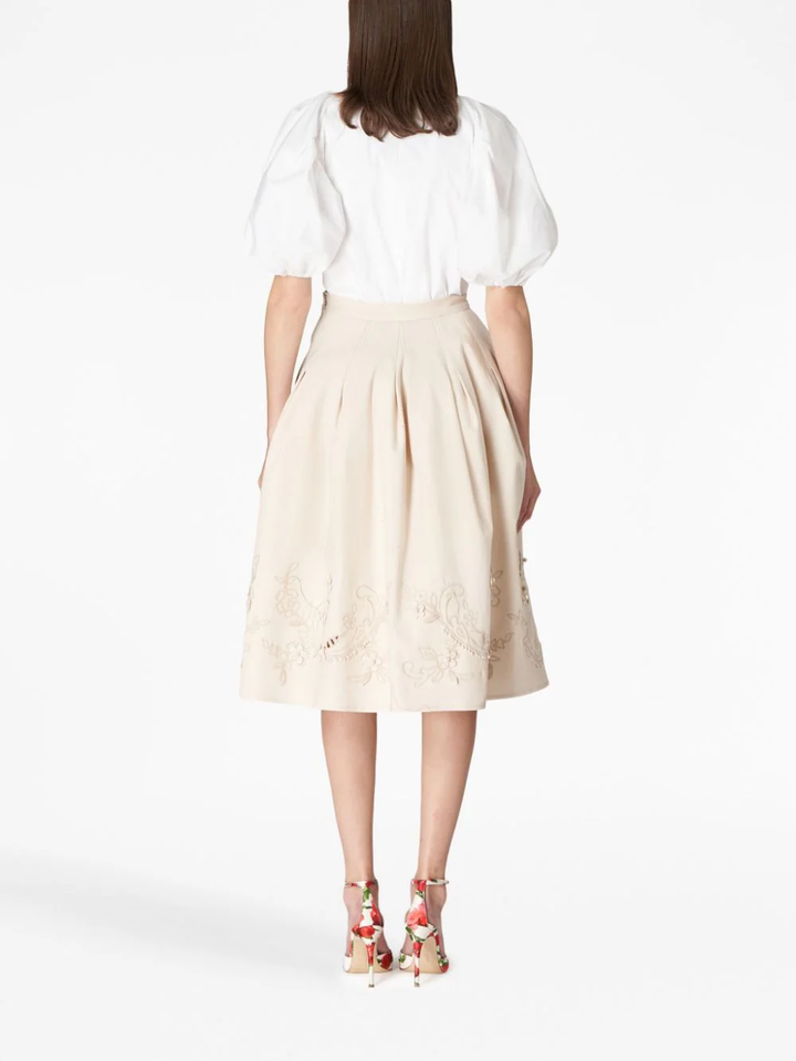 Emb Midi Full Skirt