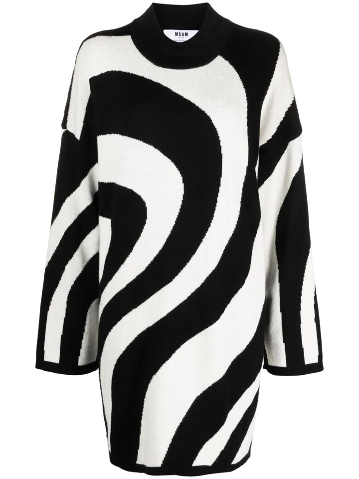 Illusion Stripes Knitwear Dress