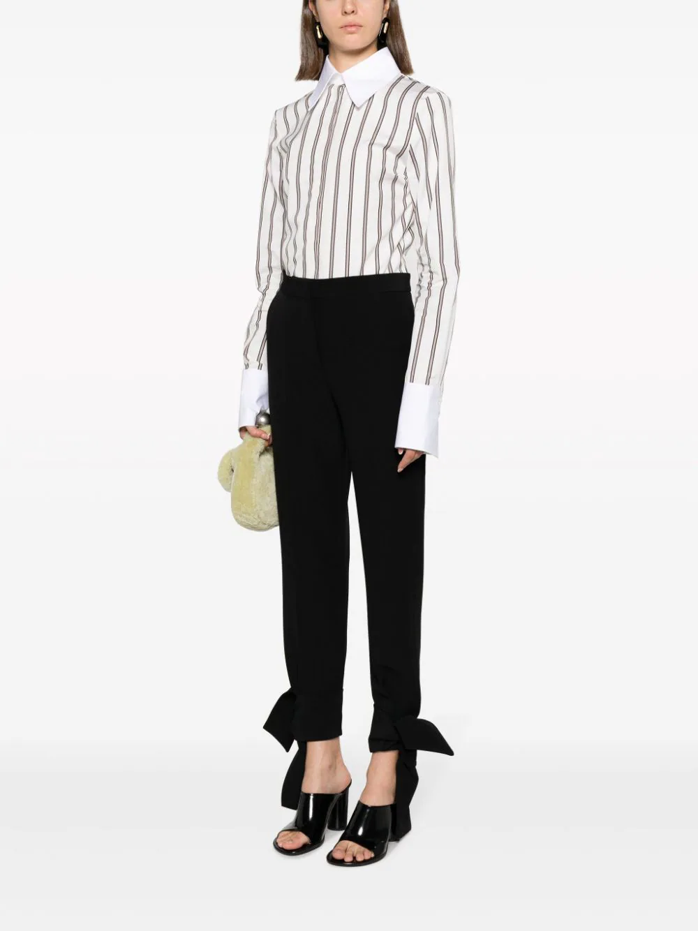 Stripe Shirt With White Collar