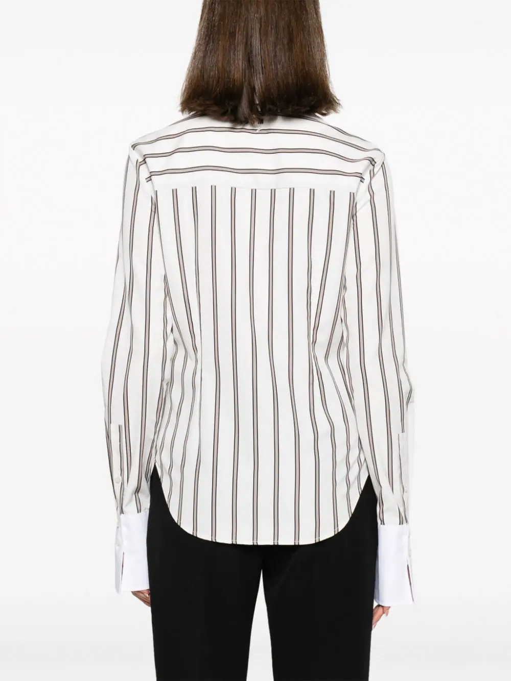 Stripe Shirt With White Collar