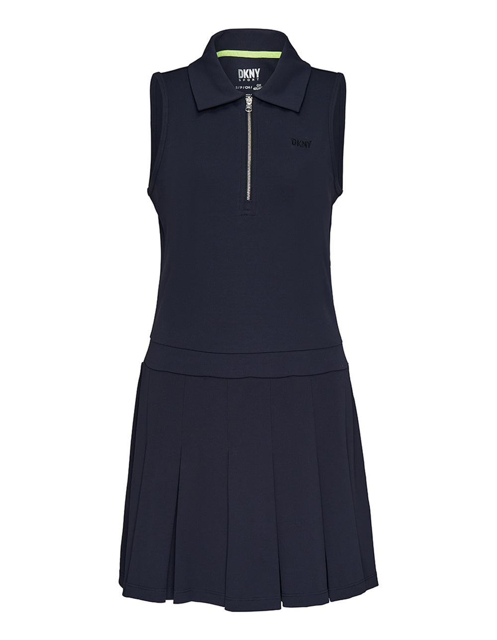 Tech Pique Half Zip Pleated Dress