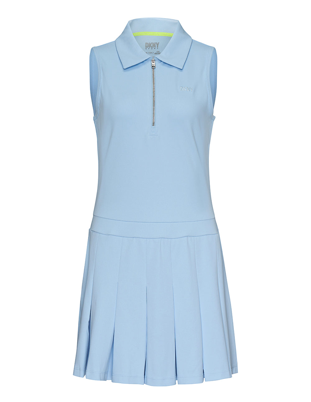 Tech Pique Half Zip Pleated Dress